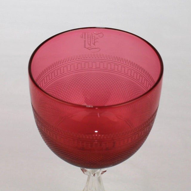 Antique Cranberry Red Crystal Cordial Wine Glasses Set of 12 Chairish