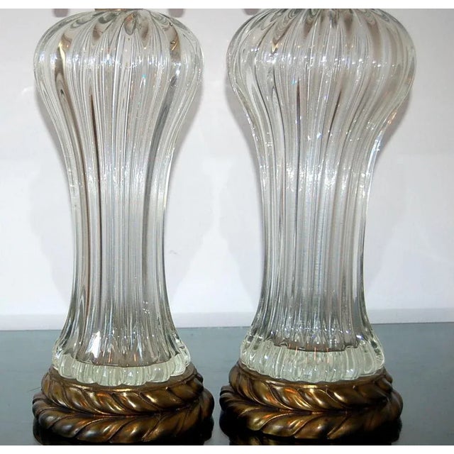 Clear Mid-Century Marbro Murano Glass Lamps For Sale In Atlanta - Image 6 of 10