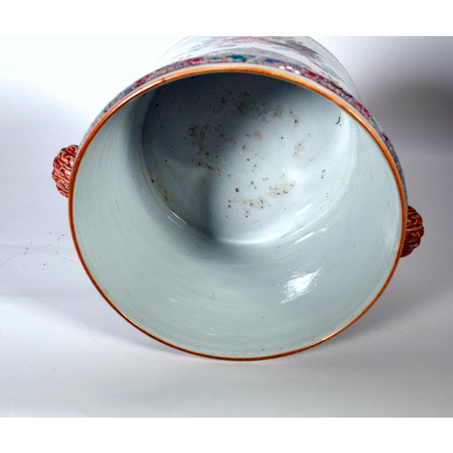 Chinese Export Porcelain Famille Rose Cachepot or Wine Cooler of Large Size For Sale - Image 10 of 14
