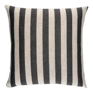 Schumacher Hanson I/O Stripe 22" Pillow In Black For Sale