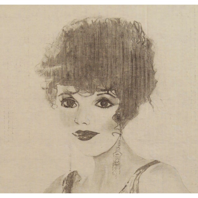A beautiful 1985 pencil drawing of actress Joan Collins by American artist Louis Nadalini (Italian, 1927-1995). Signed and...