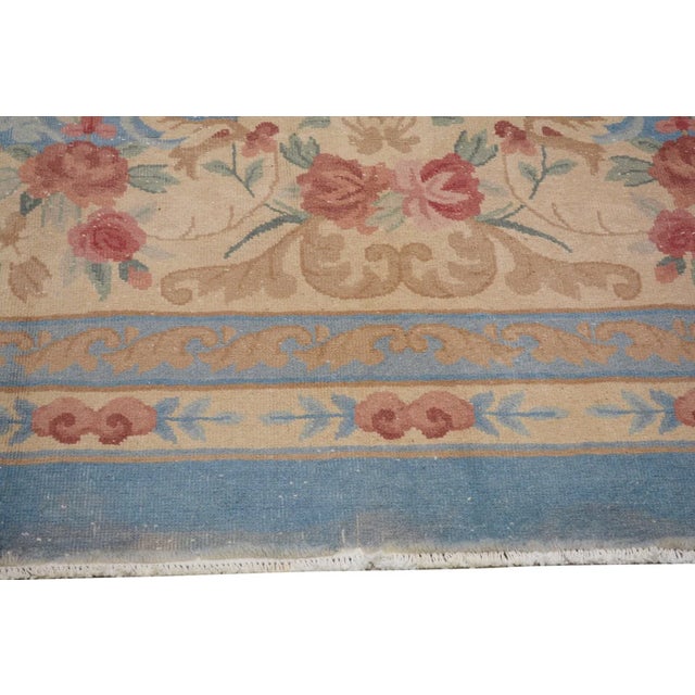 1960s Vintage Chinese Art Deco Hand Knotted Wool Rug,10'09'' X 14'05'' For Sale - Image 5 of 5