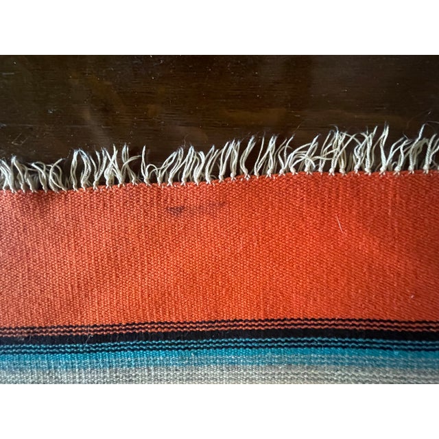 Textile Spectacular New Mexico Large Orange 1930's Chimayo Weaving - Rare For Sale - Image 7 of 8