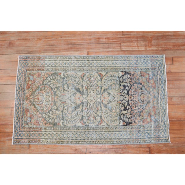 Early 20th Century Early 20th Century Persian Lilihan Worn Mini Rug - 2'1" x 3'7" For Sale - Image 5 of 5