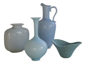 Mid-Century Modern Ceramic Vases attributed to Gunnar Nylund for Rörstrand, Sweden, 1950s, Set of 4