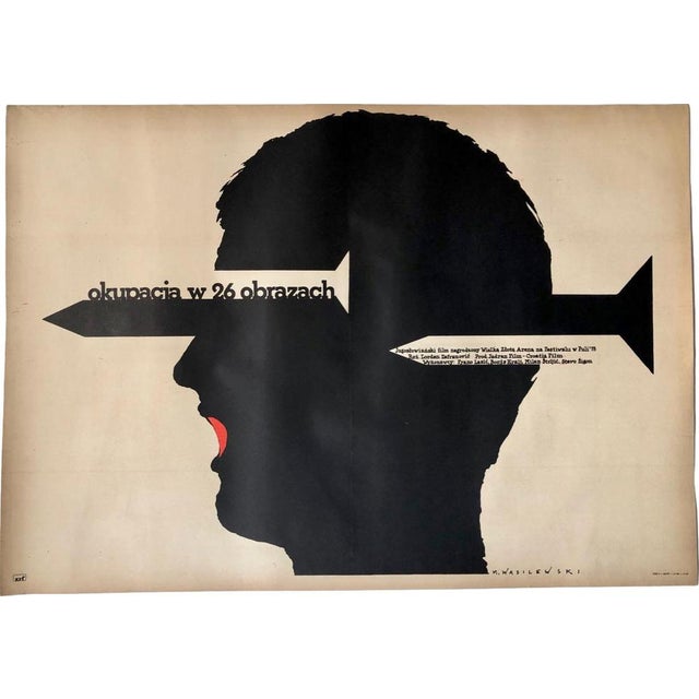 Mid-Century Modern Polish Operacja w 26 obrazach Movie Poster by Mieczysław Wasilewski, 1979 For Sale - Image 3 of 3