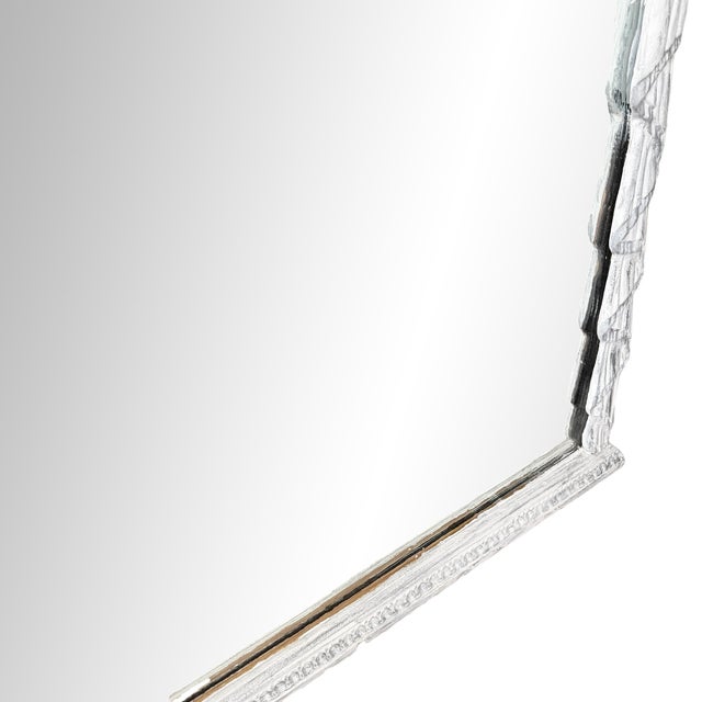 Faux Drapery Carved-Wood Overmantel Mirror For Sale - Image 12 of 12