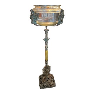 Antique Victorian Art Nouveau Aquarium Fish Bowl and Stand For Sale