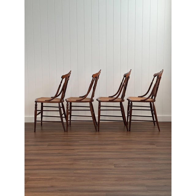 Antique Victorian French Cane Dining Chairs, Set of 4 For Sale - Image 16 of 18