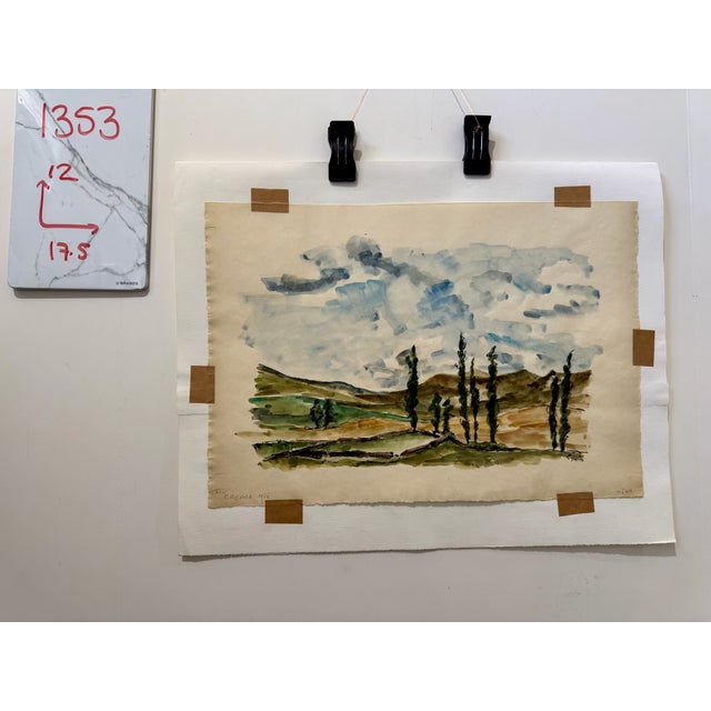 Paper Henry Emil Salloch Original Watercolor on Paper Gredos, Mts. 1973. For Sale - Image 7 of 7