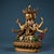 Metal 1980s Tibetan Gilt Painted Bronze Ushnishavijaya (Vijaya) Statue, Three‑Face Eight‑Armed Buddhist Goddess Sculpture For Sale - Image 7 of 10