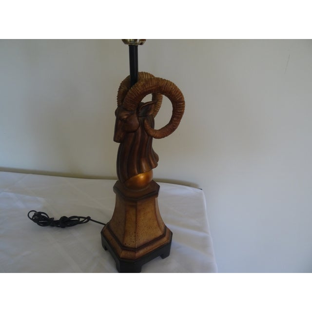 Boho Chic Maitland Smith Style Ramshead Lamp For Sale - Image 3 of 5