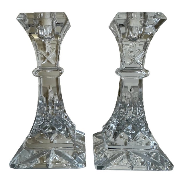 Vintage 1970’s Waterford Crystal Candlesticks - a Pair For Sale