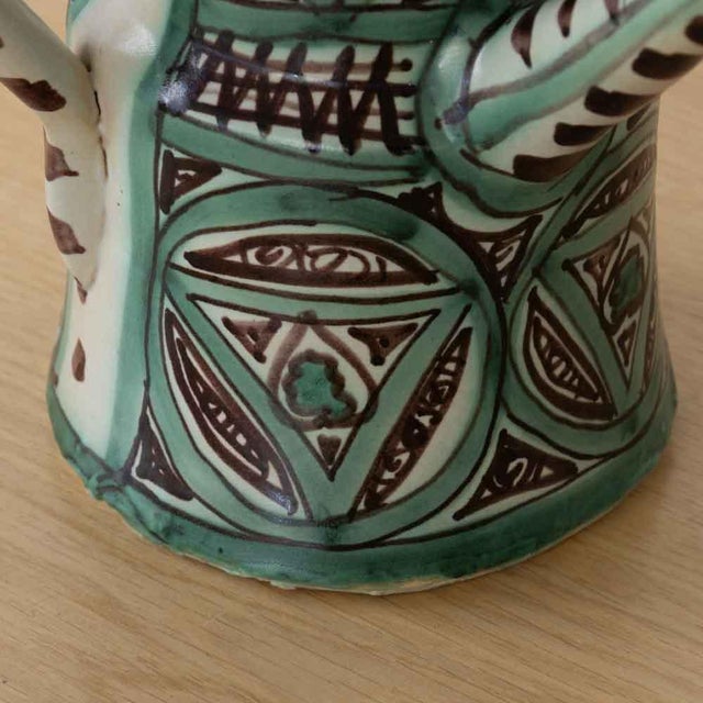 1960s Spanish Ceramic Painted Pitcher by Domingo Punter, Signed For Sale - Image 9 of 12