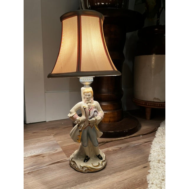 Vintage Colonial Figurine Lamp For Sale - Image 11 of 18