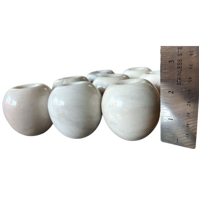 1990s 1990s Collection of Solid White Marble Apples - Set of 9 For Sale - Image 5 of 6