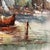 Original Mid 20th Century Painting on Canvas Fishing Harbor Scene Signed Framed For Sale - Image 10 of 12