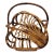 Vintage Leaf Shaped Rattan Magazine Holder Basket For Sale