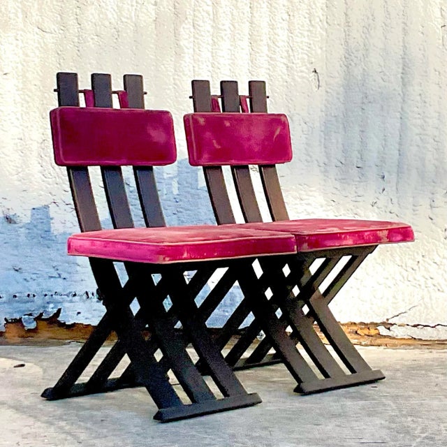 Harvey Probber Vintage Mid-Century Modern Harvey Probber for Lord and Taylor Moorish Chairs - Set of 2 For Sale - Image 4 of 8