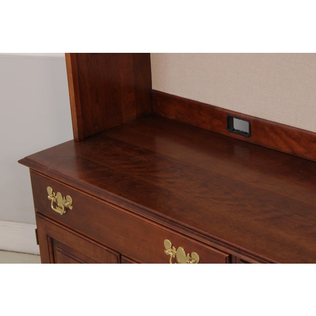 Statton Large Cherry Workspace Desk W. Hutch For Sale - Image 12 of 18