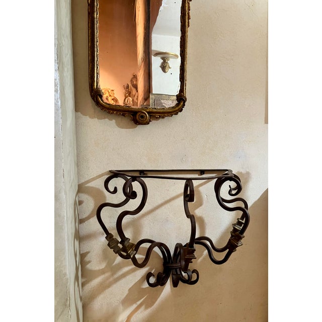 Black Italian Wrought Iron Wall Consoles, Tuscany, 19th Century, Set of 2 For Sale - Image 8 of 12