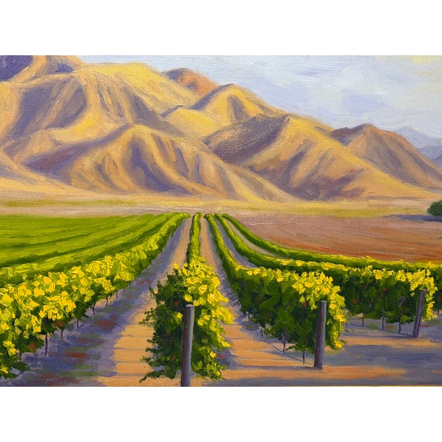 2000 - 2009 Laurel Sherrie Signed Rancho Sisquoc Flood Family Vineyard Memories of Foxen of Canyon California Oil Painting 2005 Framed Santa Barbara County For Sale - Image 5 of 18