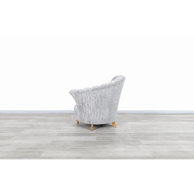 Vintage Hollywood Regency Channel Back Velvet Lounge Chairs, 1980s For Sale - Image 12 of 12