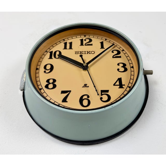 Vintage Blue Ships Wall Clock from Seiko, 1970s For Sale - Image 6 of 18