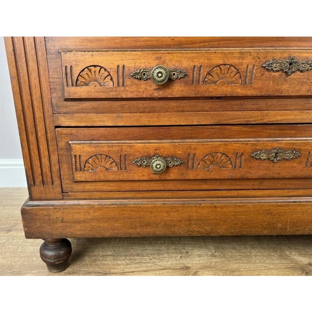 Chest of Drawers Antique French Walnut Marble Top Five Drawer Cabinet Lot 6449 For Sale - Image 6 of 18