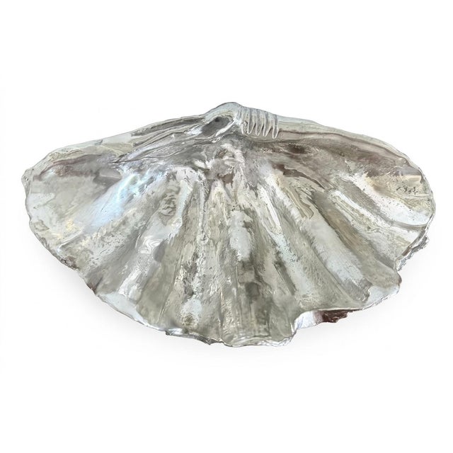 Vintage Silvered Clam Shell For Sale - Image 11 of 11