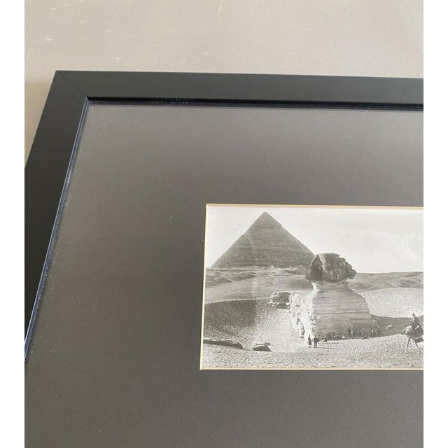 Black Sahara Desert with Sphinx and Pyramids, Egypt, Black and White Photograph, 1950s, Framed For Sale - Image 8 of 12