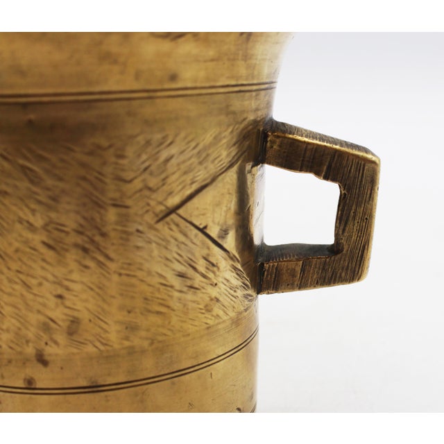 Brass Late 19th Century European Brass Mortar and Pestle For Sale - Image 8 of 10