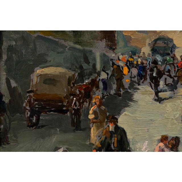 Valter, Impressionist Market Scene Before a Church, Oil on Panel For Sale - Image 6 of 15