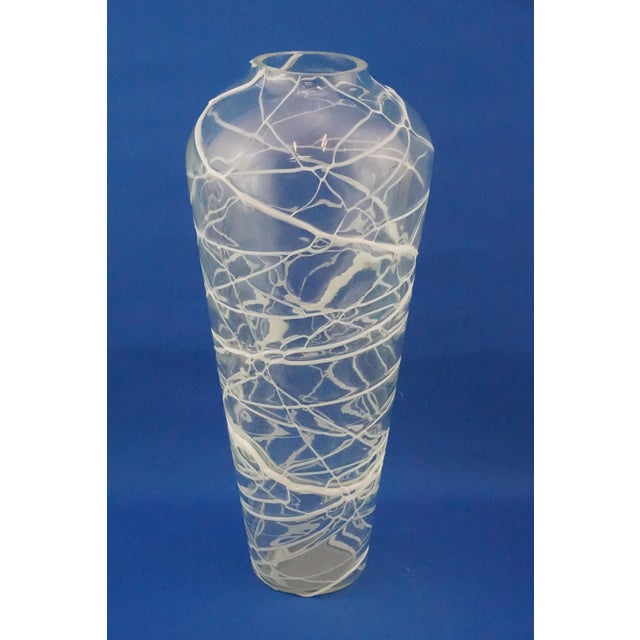 Murano Glass Vase in White Glass Paste Lattice, 1940s For Sale - Image 3 of 18