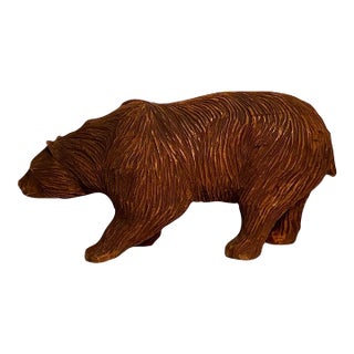 Vintage Hand Carved Wooden Bear in the Style of the Black Forrest Bear For Sale