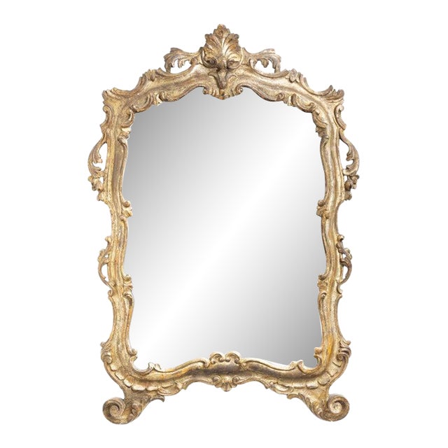 Italian Rococo Style Giltwood Mirror For Sale