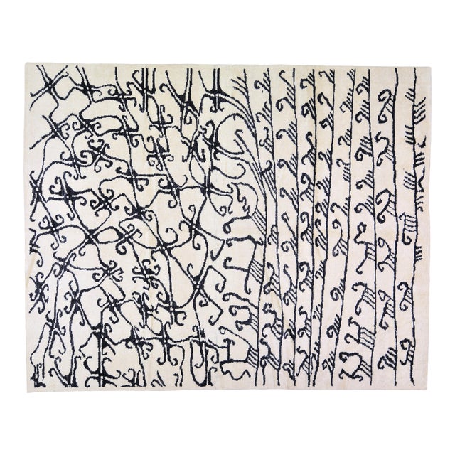 Moroccan Hand Knotted Beni Ourain Rug With Natural Color Organic Wool and Soft Texture,8'x10' For Sale