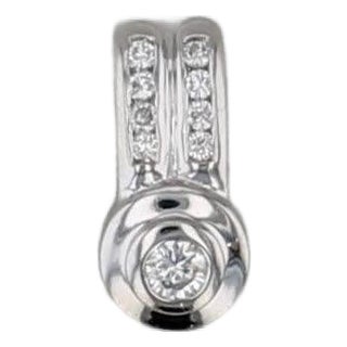 0.26ctw Diamond Pendant 14k White Gold Floating Drop For Sale