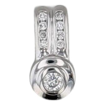 0.26ctw Diamond Pendant 14k White Gold Floating Drop For Sale