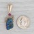 1990s Colorful Boulder Opal Ruby Pendant 14k Yellow White Gold For Sale - Image 5 of 5