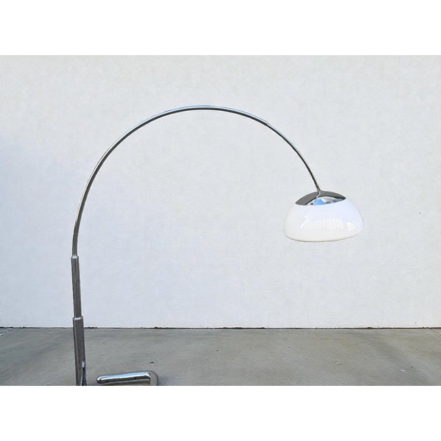 Mid-Century Arch Floor Lamp in Chrome and White from Gebrüder Cosack, 1970s For Sale - Image 9 of 18