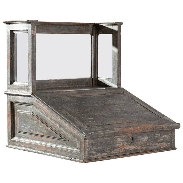 Turn of the Century French Patinated Ecritoire with Display Glass Top For Sale - Image 12 of 12