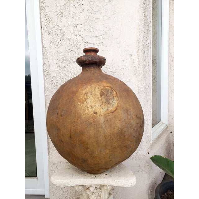 Animal Skin 1950s Large Tribal Leather Pot For Sale - Image 7 of 7