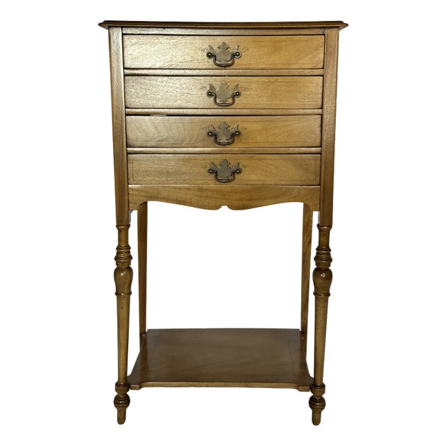 1900s Antique Entry Cabinet With Wood Inlay Details For Sale