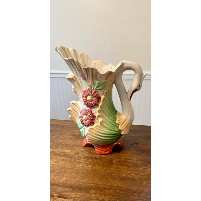 Mid 19th Century Majolica Swan Vase For Sale - Image 11 of 12