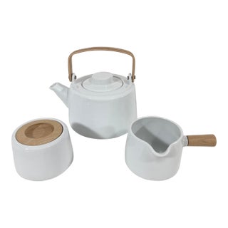 Minimalist Modern "Bree" Ceramic Tea Set by Aaron Probyn for Crate & Barrel For Sale