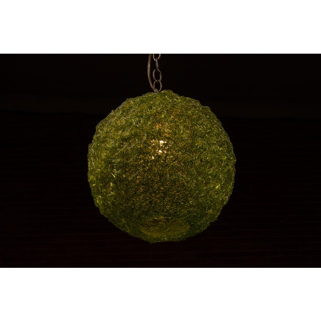 Mid-Century Modern MCM Acrylic Spaghetti Globe Pendant Light For Sale - Image 3 of 6