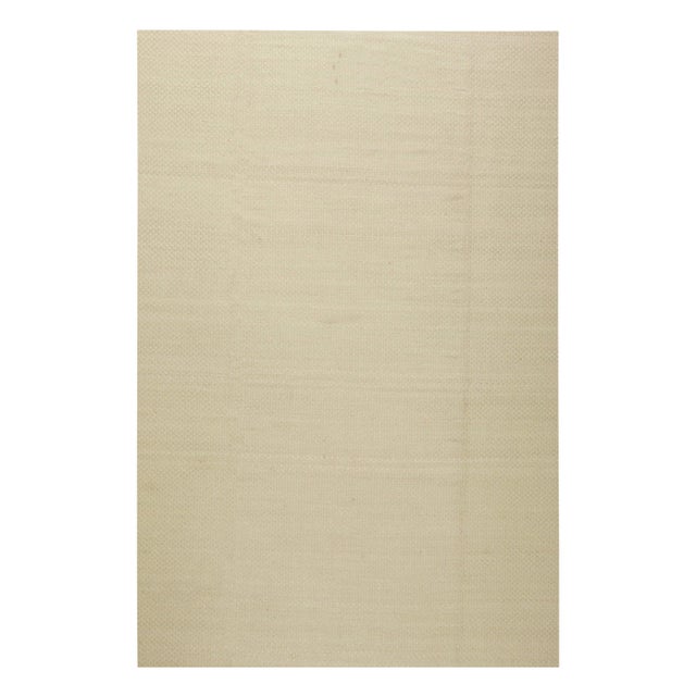 Modern Geometric Beige Flat Weave Viscose Rug by Doris Leslie Blau For Sale
