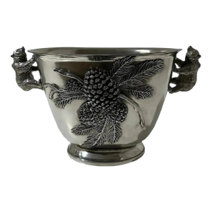 Large Cipolla Pewter Collectible Bear Wine Bucket Cooler From Gorsuch in Aspen