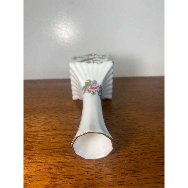 Ceramic Vintage Aynsley Pembroke Floral Bird Bud Vase 7''fine Bone China Made in England For Sale - Image 7 of 10